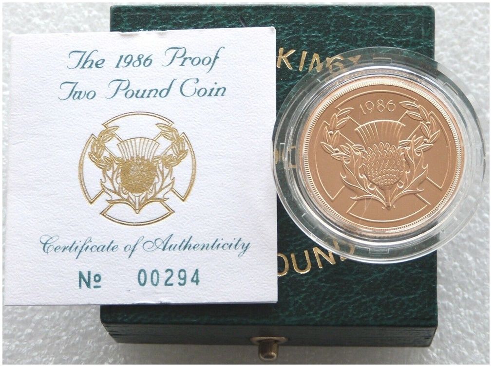 1986 Commonwealth Games Scottish Thistle £2 Gold Proof Coin Box Coa 1986 Commonwealth Games Scottish Thistle £2 Gold Proof Coin Box Coa