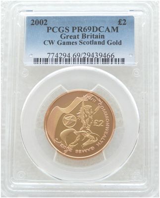 2002 Commonwealth Games Scotland £2 Gold Proof Coin PCGS PR69 DCAM 2002 Commonwealth Games Scotland £2 Gold Proof Coin PCGS PR69 DCAM