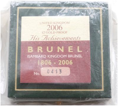 2006 Isambard Brunel His Achievements £2 Gold Proof Coin Box Coa Sealed 2006 Isambard Brunel His Achievements £2 Gold Proof Coin Box Coa Sealed
