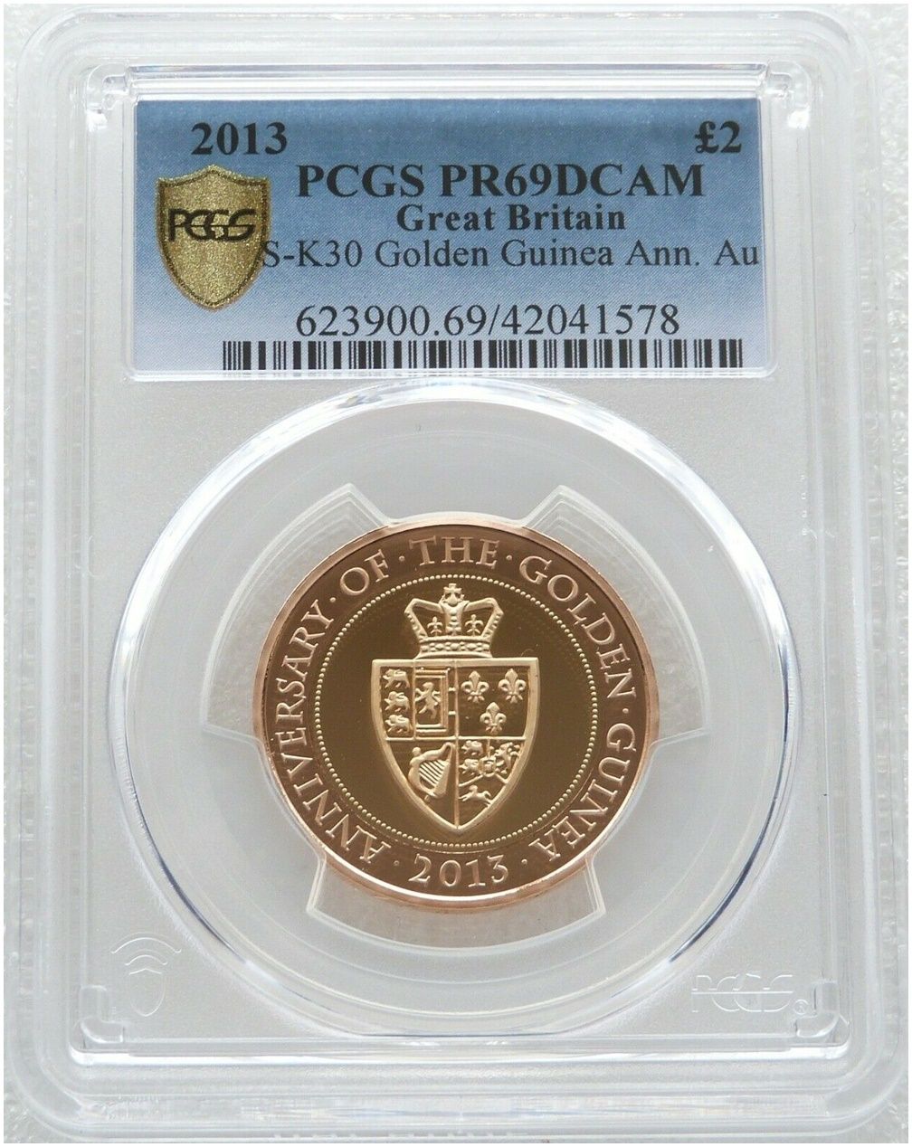 2013 Spade Guinea £2 Gold Proof Coin PCGS PR69 DCAM 2013 Spade Guinea £2 Gold Proof Coin PCGS PR69 DCAM