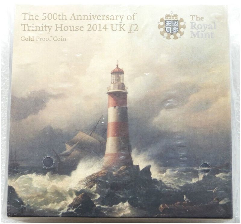 2014 Trinity House £2 Gold Proof Coin Box Coa Sealed 2014 Trinity House £2 Gold Proof Coin Box Coa Sealed