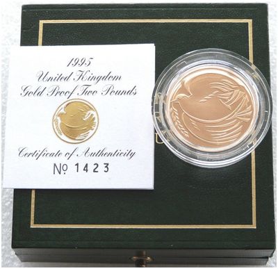 1995 End of Second World War Dove £2 Gold Proof Coin Box Coa