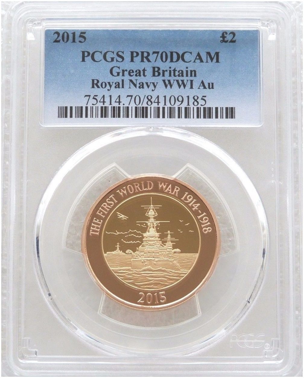 2015 First World War Royal Navy £2 Gold Proof Coin PCGS PR70 DCAM 2015 First World War Royal Navy £2 Gold Proof Coin PCGS PR70 DCAM