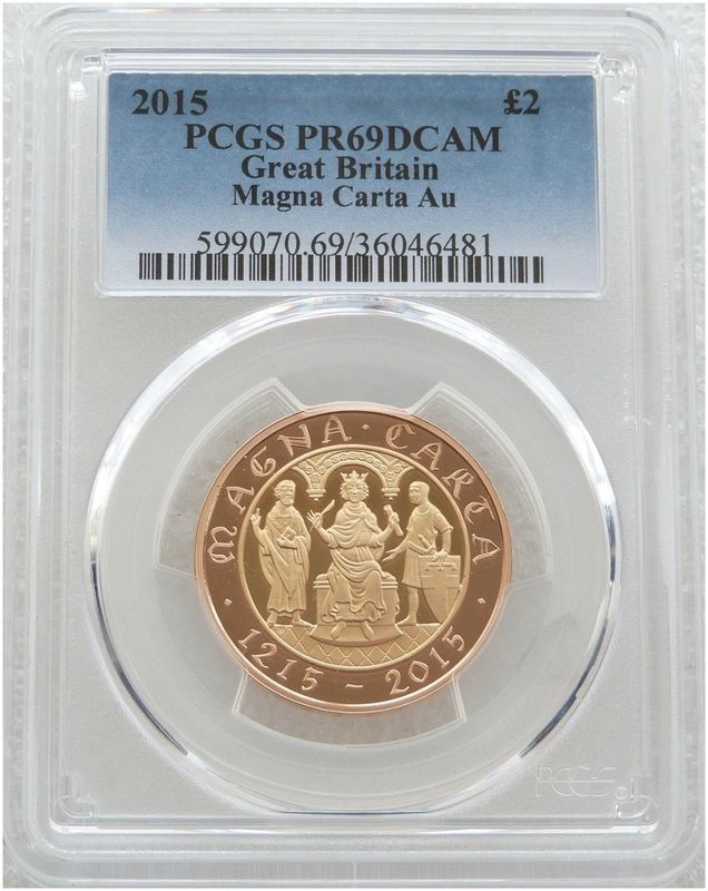 2015 Magna Carta £2 Gold Proof Coin PCGS PR69 DCAM 2015 Magna Carta £2 Gold Proof Coin PCGS PR69 DCAM
