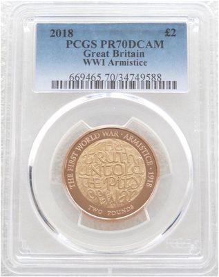 2018 First World War Armistice £2 Gold Proof Coin PCGS PR70 DCAM 2018 First World War Armistice £2 Gold Proof Coin PCGS PR70 DCAM
