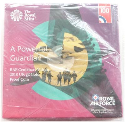 2018 Royal Air Force RAF Vulcan £2 Gold Proof Coin Box Coa Sealed