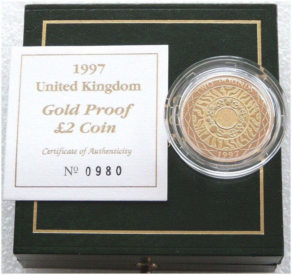 1997 Shoulders of Giants £2 Gold Proof Coin Box Coa