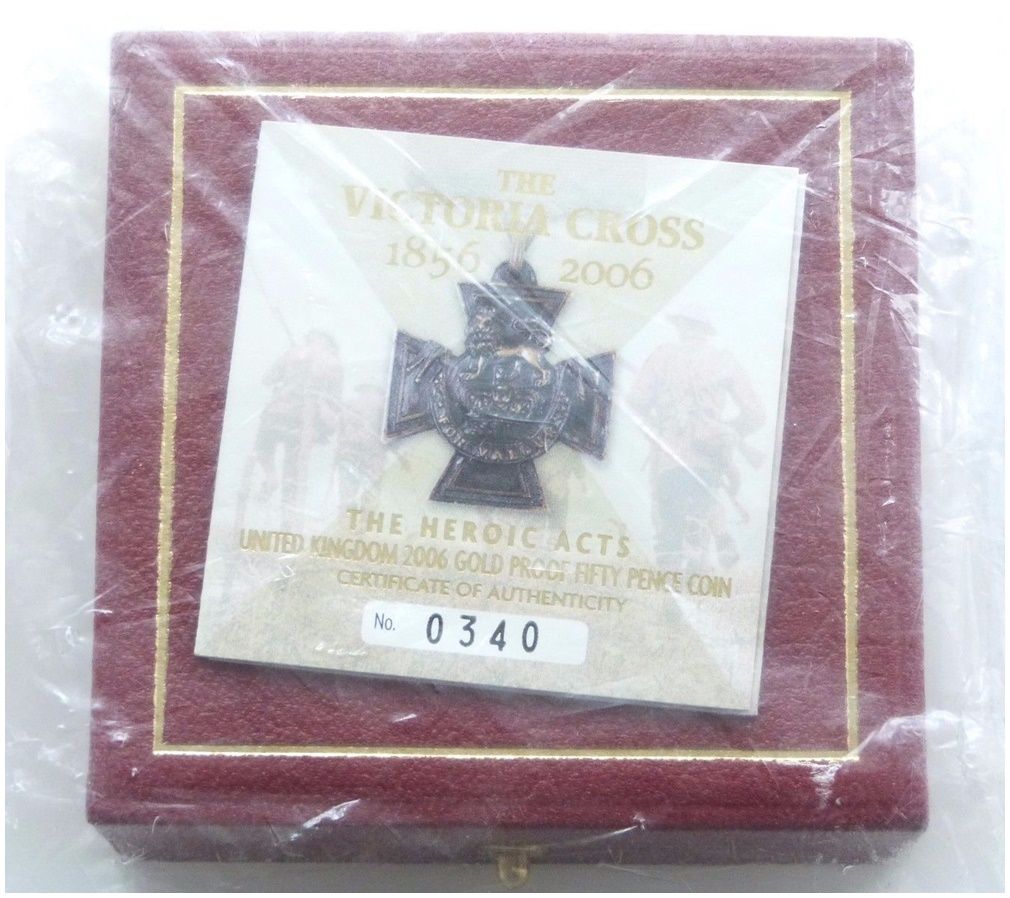 2006 Victoria Cross Heroic Acts 50p Gold Proof Coin Box Coa Sealed 2006 Victoria Cross Heroic Acts 50p Gold Proof Coin Box Coa Sealed