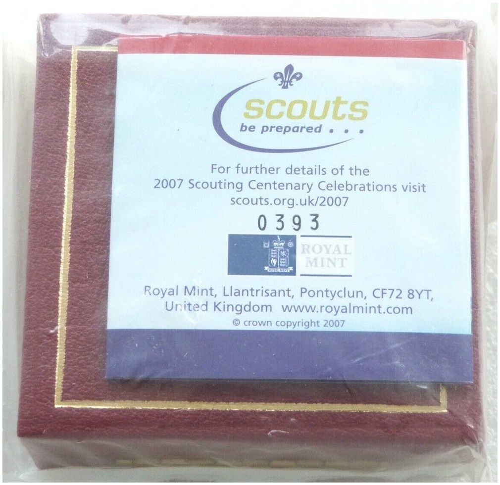 2007 Scout Movement Centenary 50p Gold Proof Coin Box Coa Sealed 2007 Scout Movement Centenary 50p Gold Proof Coin Box Coa Sealed
