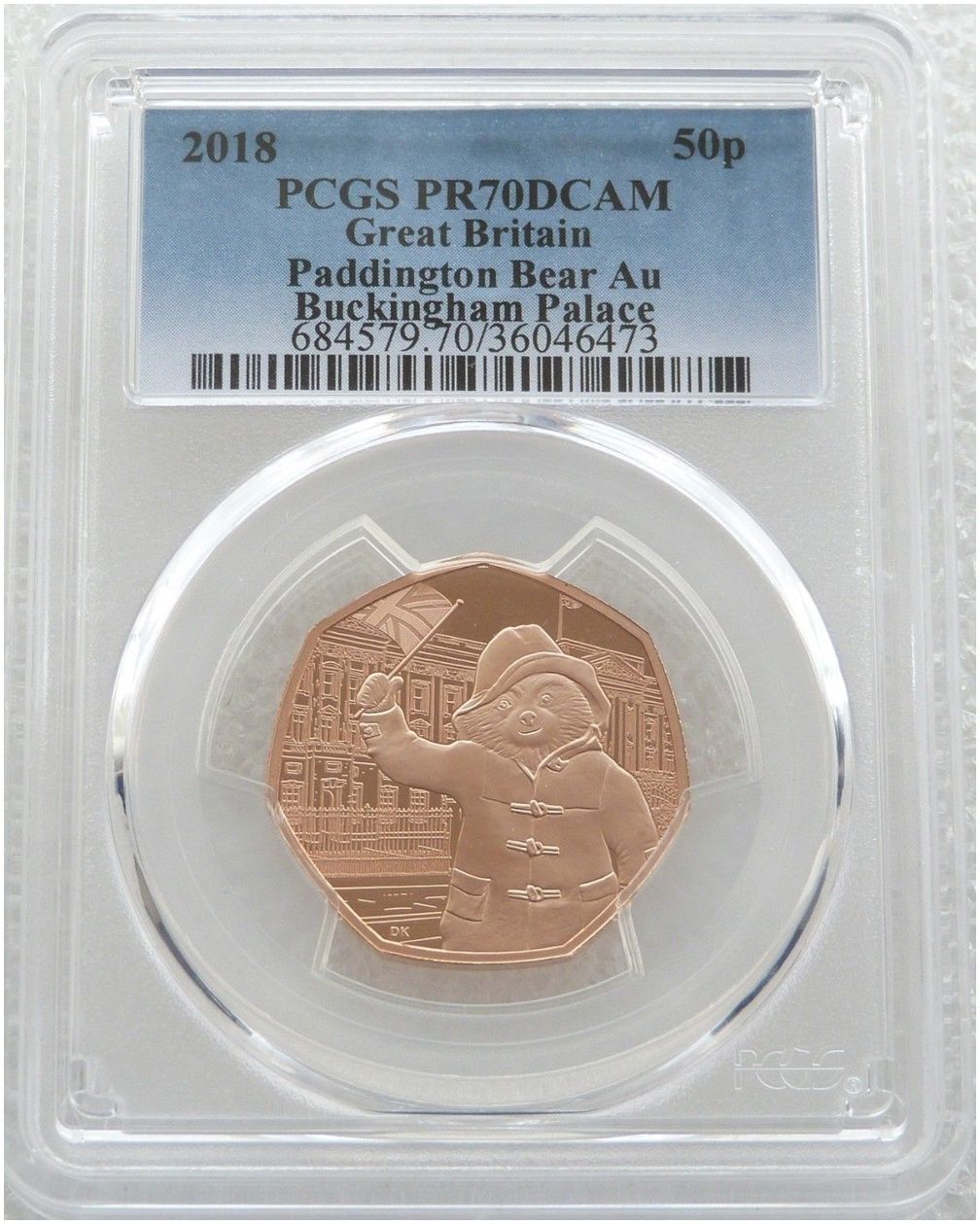 2018 Paddington at Buckingham Palace 50p Gold Proof Coin PCGS PR70 DCAM 2018 Paddington at Buckingham Palace 50p Gold Proof Coin PCGS PR70 DCAM