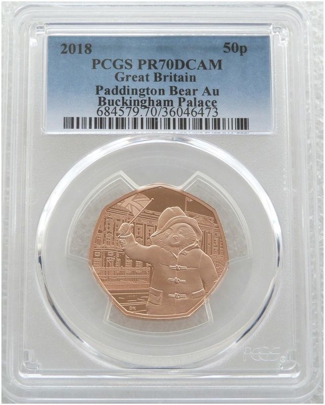 2018 Paddington at Buckingham Palace 50p Gold Proof Coin PCGS PR70 DCAM