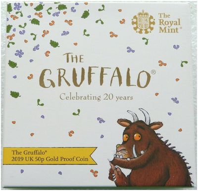 2019 The Gruffalo 20th Anniversary 50p Gold Proof Coin Box Coa