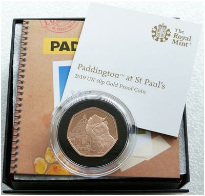 2019 Paddington at St Pauls Cathedral 50p Gold Proof Coin Box Coa