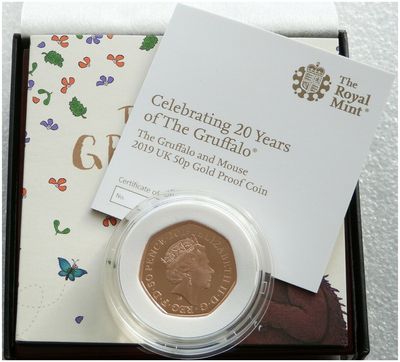 2019 The Gruffalo and Mouse 50p Gold Proof Coin Box Coa