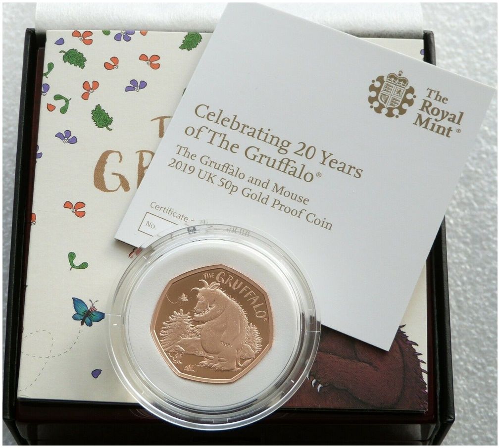 2019 The Gruffalo and Mouse 50p Gold Proof Coin Box Coa