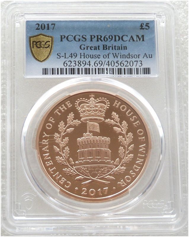 2017 House of Windsor Centenary £5 Five Pound Gold Proof Coin PCGS PR69 DCAM