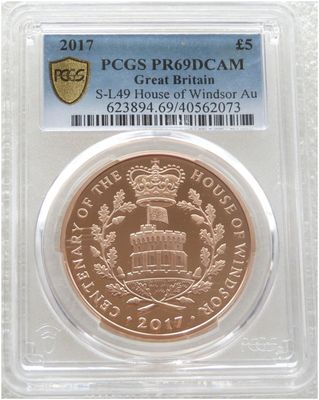 2017 House of Windsor Centenary £5 Five Pound Gold Proof Coin PCGS PR69 DCAM