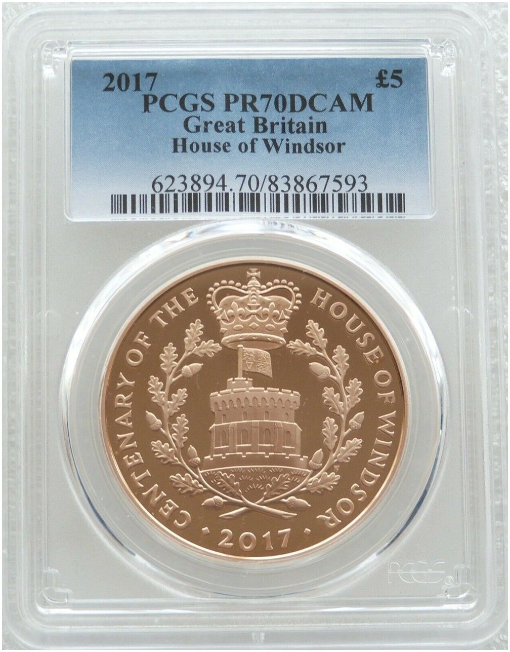 2017 House of Windsor Centenary £5 Five Pound Gold Proof Coin PCGS PR70 DCAM