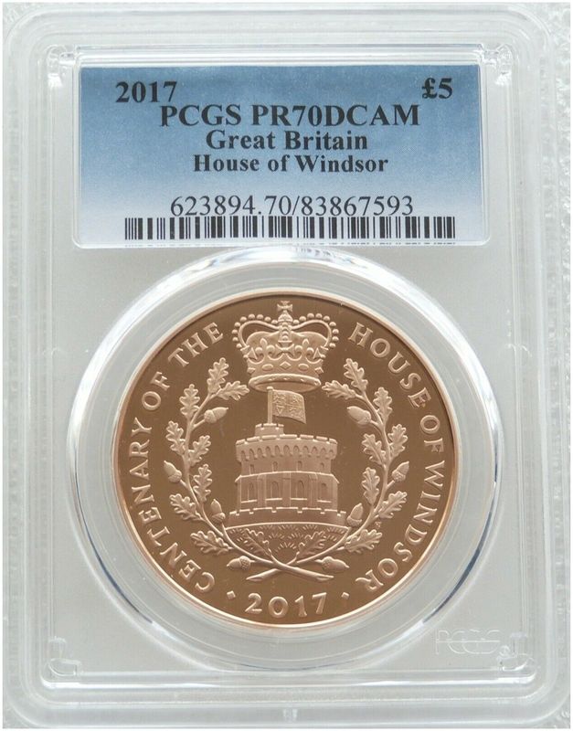 2017 House of Windsor Centenary £5 Five Pound Gold Proof Coin PCGS PR70 DCAM