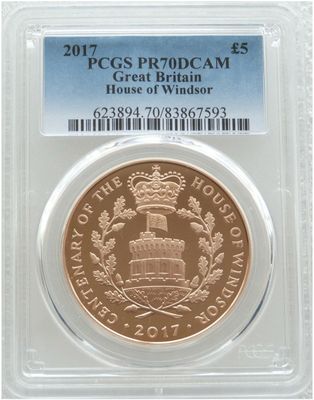 2017 House of Windsor Centenary £5 Five Pound Gold Proof Coin PCGS PR70 DCAM