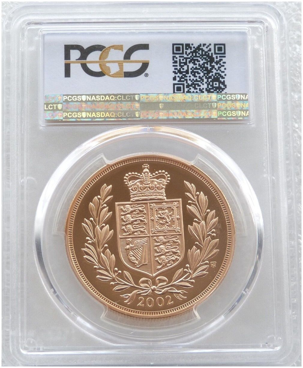 2002 Golden Jubilee £5 Five Pound Sovereign Gold Proof Coin PCGS