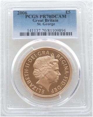 2006 St George and the Dragon £5 Five Pound Sovereign Gold Proof Coin PCGS PR70 DCAM