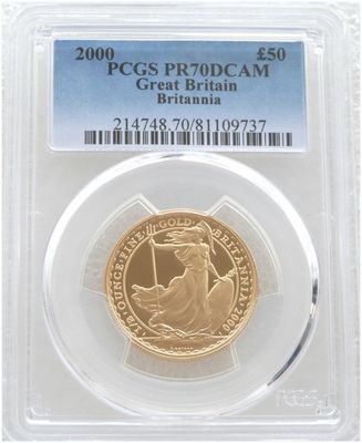 2000 Britannia £50 Gold Proof 1/2oz Coin PCGS PR70 DCAM 2000 Britannia £50 Gold Proof 1/2oz Coin PCGS PR70 DCAM