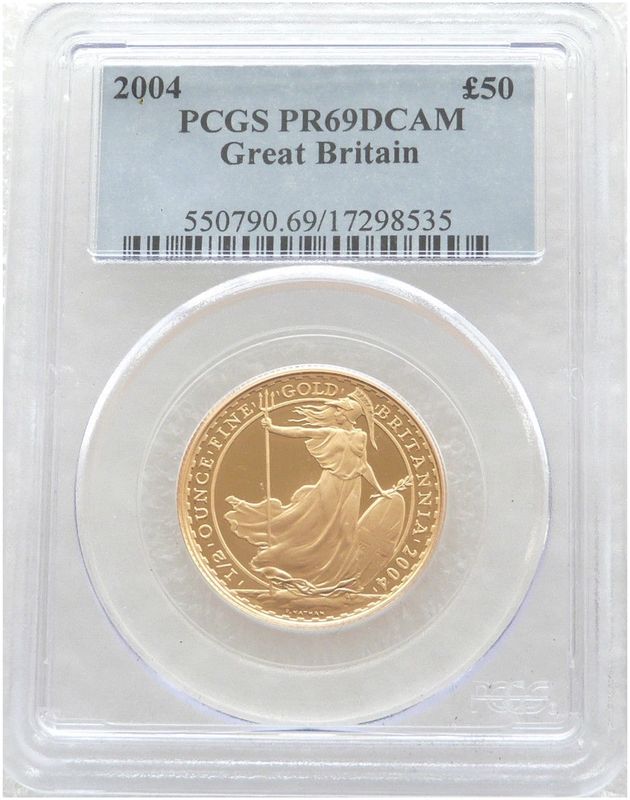 2004 Britannia £50 Gold Proof 1/2oz Coin PCGS PR69 DCAM