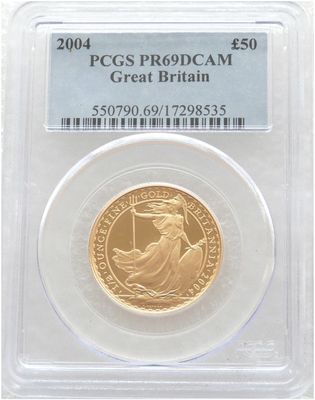 2004 Britannia £50 Gold Proof 1/2oz Coin PCGS PR69 DCAM