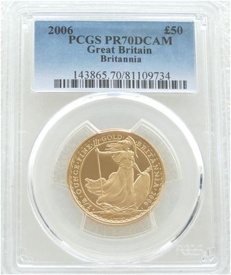 2006 Britannia £50 Gold Proof 1/2oz Coin PCGS PR70 DCAM 2006 Britannia £50 Gold Proof 1/2oz Coin PCGS PR70 DCAM