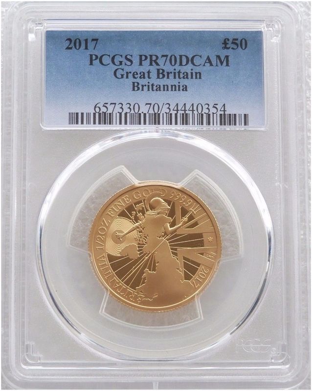2017 Britannia £50 Gold Proof 1/2oz Coin PCGS PR70 DCAM