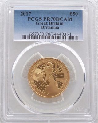 2017 Britannia £50 Gold Proof 1/2oz Coin PCGS PR70 DCAM