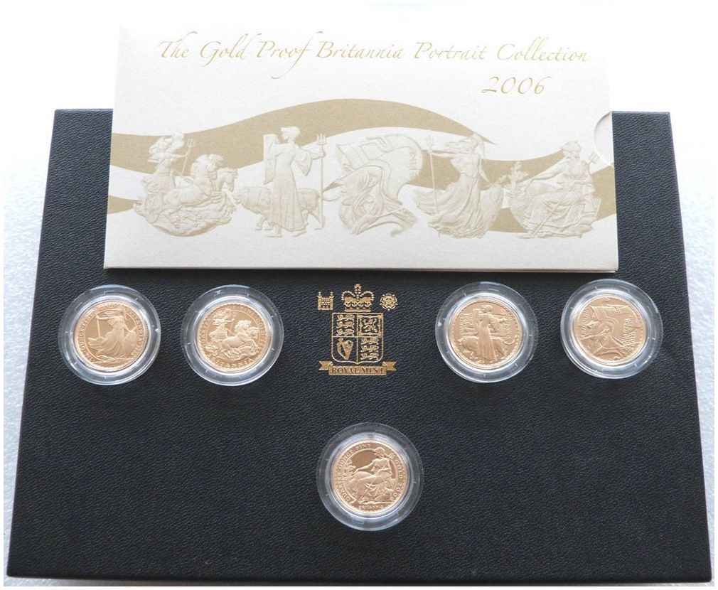 2006 Britannia Portrait £25 Gold Proof 5 Coin Set Box - Mintage 250