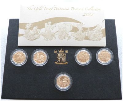 2006 Britannia Portrait £25 Gold Proof 5 Coin Set Box - Mintage 250 2006 Britannia Portrait £25 Gold Proof 5 Coin Set Box - Mintage 250