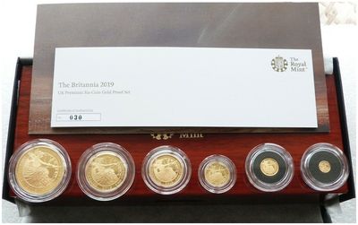 2019 Britannia Premium Gold Proof 6 Coin Set Box Coa - Mintage 150 2019 Britannia Premium Gold Proof 6 Coin Set Box Coa - Mintage 150