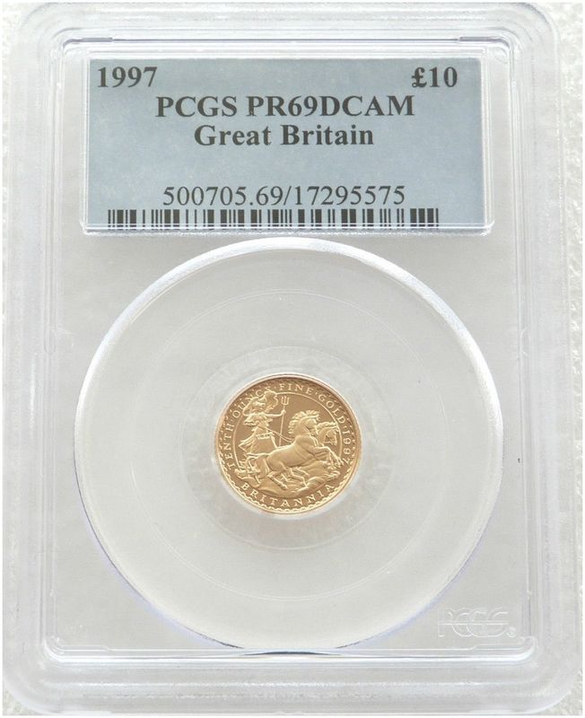 1997 Britannia £10 Gold Proof 1/10oz Coin PCGS PR69 DCAM