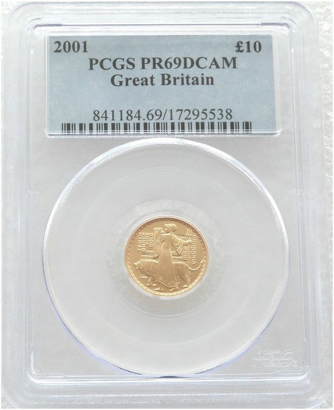 2001 Britannia £10 Gold Proof 1/10oz Coin PCGS PR69 DCAM 2001 Britannia £10 Gold Proof 1/10oz Coin PCGS PR69 DCAM