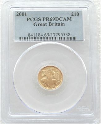 2001 Britannia £10 Gold Proof 1/10oz Coin PCGS PR69 DCAM 2001 Britannia £10 Gold Proof 1/10oz Coin PCGS PR69 DCAM