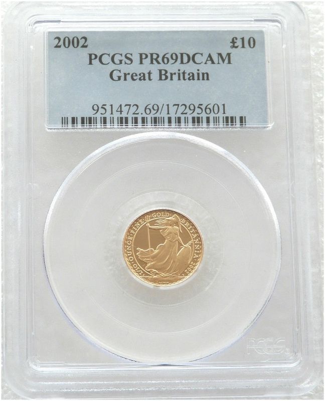 2002 Britannia £10 Gold Proof 1/10oz Coin PCGS PR69 DCAM 2002 Britannia £10 Gold Proof 1/10oz Coin PCGS PR69 DCAM