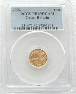 2002 Britannia £10 Gold Proof 1/10oz Coin PCGS PR69 DCAM 2002 Britannia £10 Gold Proof 1/10oz Coin PCGS PR69 DCAM