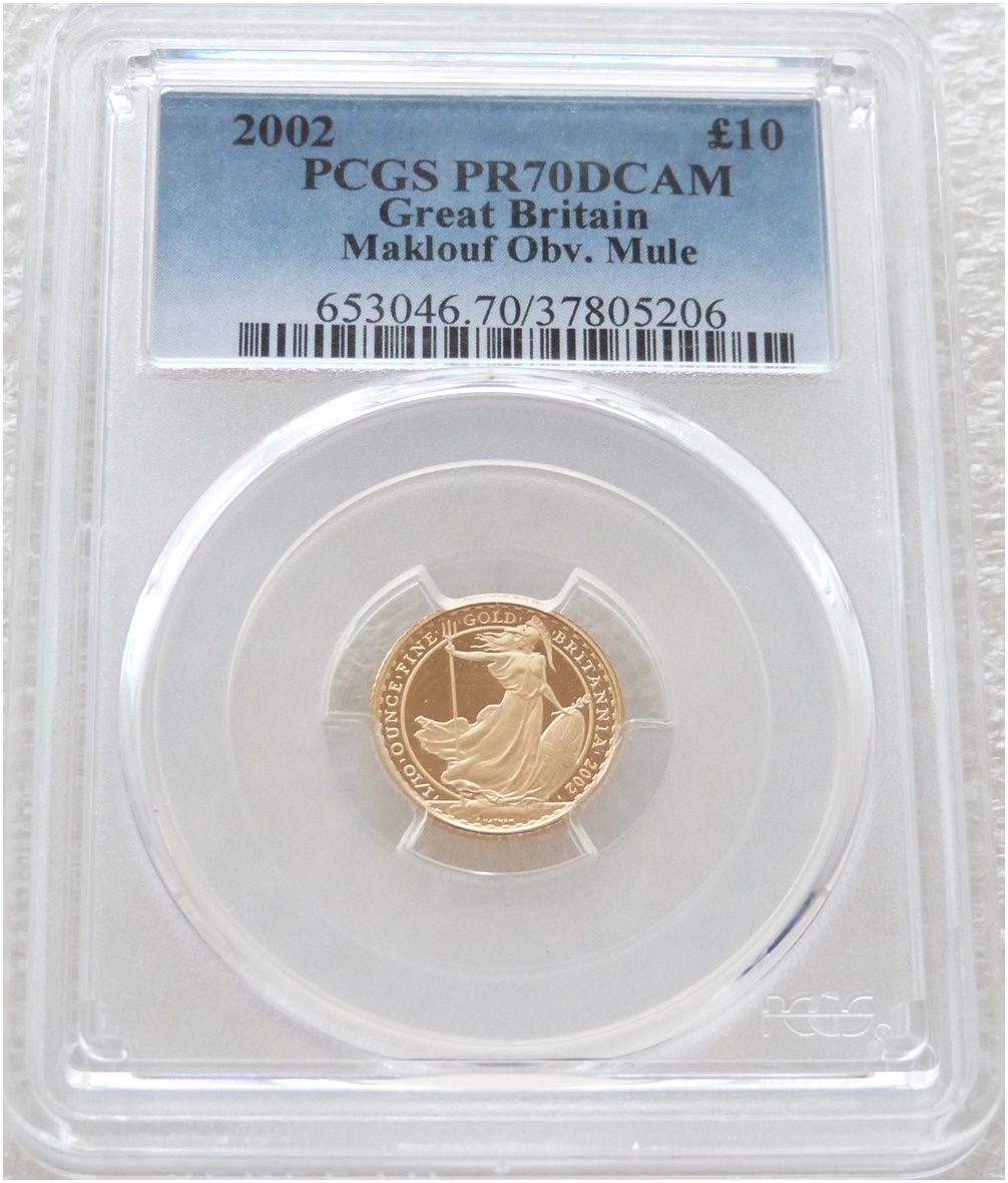 2002 Britannia Mint Error Mule £10 Gold Proof 1/10oz Coin PCGS PR70 DCAM