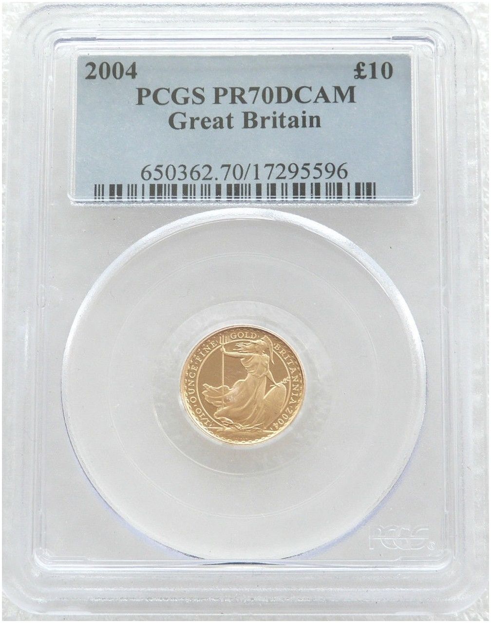 2004 Britannia £10 Gold Proof 1/10oz Coin PCGS PR70 DCAM 2004 Britannia £10 Gold Proof 1/10oz Coin PCGS PR70 DCAM