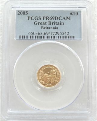2005 Britannia £10 Gold Proof 1/10oz Coin PCGS PR69 DCAM 2005 Britannia £10 Gold Proof 1/10oz Coin PCGS PR69 DCAM