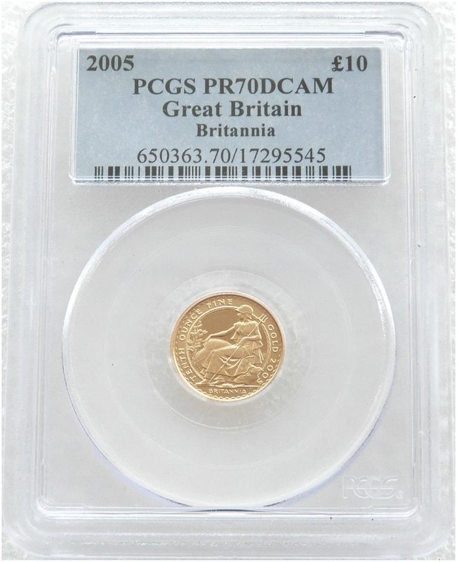 2005 Britannia £10 Gold Proof 1/10oz Coin PCGS PR70 DCAM 2005 Britannia £10 Gold Proof 1/10oz Coin PCGS PR70 DCAM