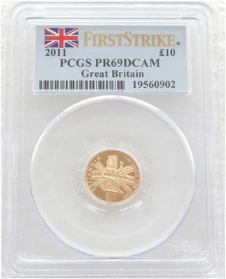 2011 Britannia £10 Gold Proof 1/10oz Coin PCGS PR69 DCAM First Strike 2011 Britannia £10 Gold Proof 1/10oz Coin PCGS PR69 DCAM First Strike