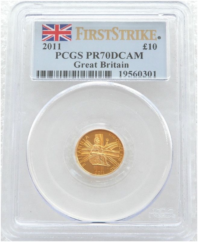 2011 Britannia £10 Gold Proof 1/10oz Coin PCGS PR70 DCAM First Strike