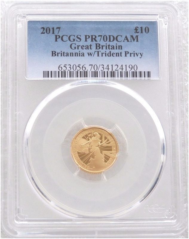 2017 Britannia £10 Gold Proof 1/10oz Coin PCGS PR70 DCAM - Mintage 422 2017 Britannia £10 Gold Proof 1/10oz Coin PCGS PR70 DCAM - Mintage 422