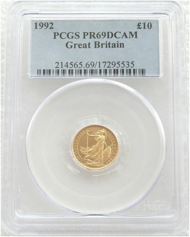 1992 Britannia £10 Gold Proof 1/10oz Coin PCGS PR69 DCAM 1992 Britannia £10 Gold Proof 1/10oz Coin PCGS PR69 DCAM