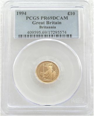 1994 Britannia £10 Gold Proof 1/10oz Coin PCGS PR69 DCAM 1994 Britannia £10 Gold Proof 1/10oz Coin PCGS PR69 DCAM