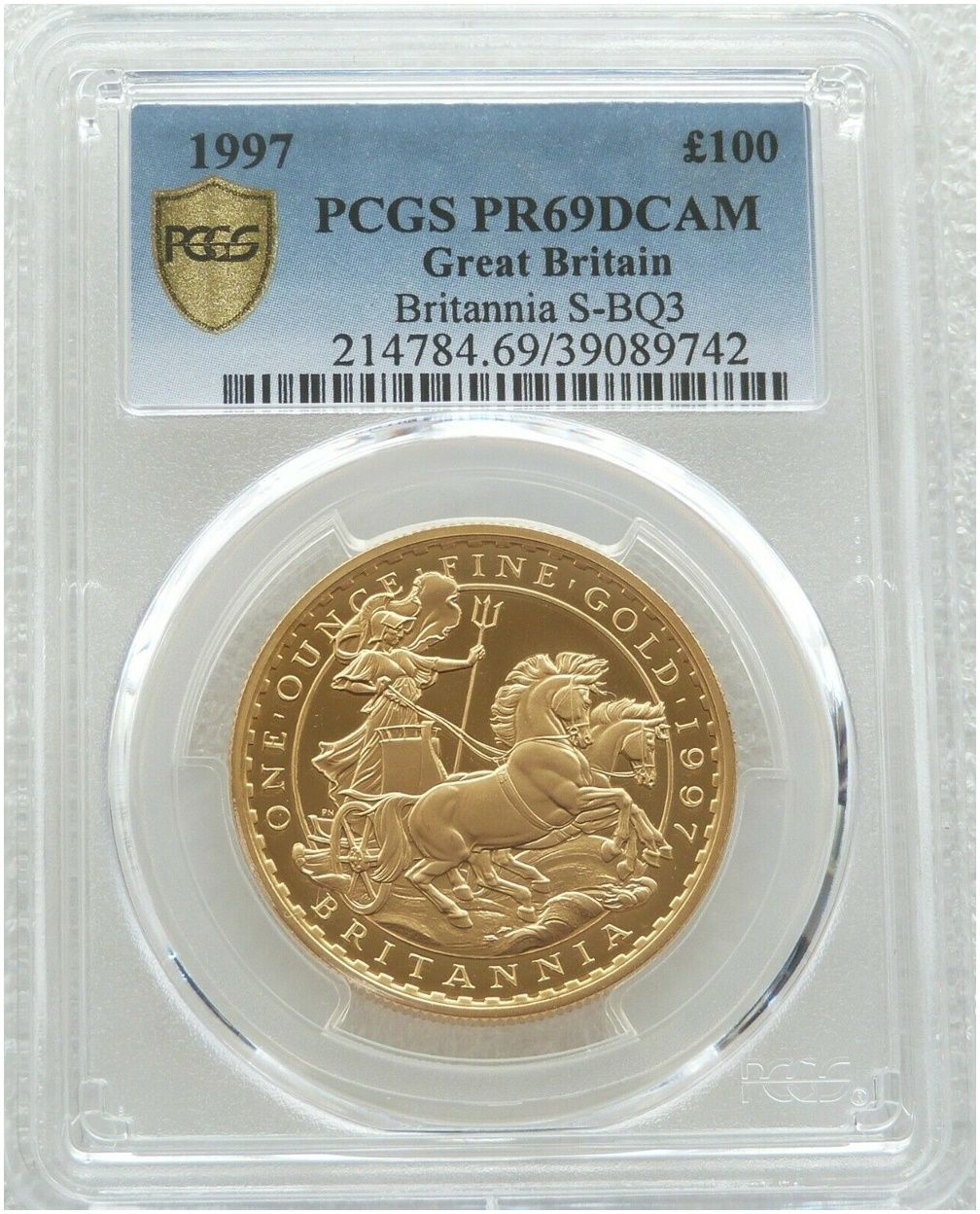 1997 Britannia £100 Gold Proof 1oz Coin PCGS PR69 DCAM 1997 Britannia £100 Gold Proof 1oz Coin PCGS PR69 DCAM